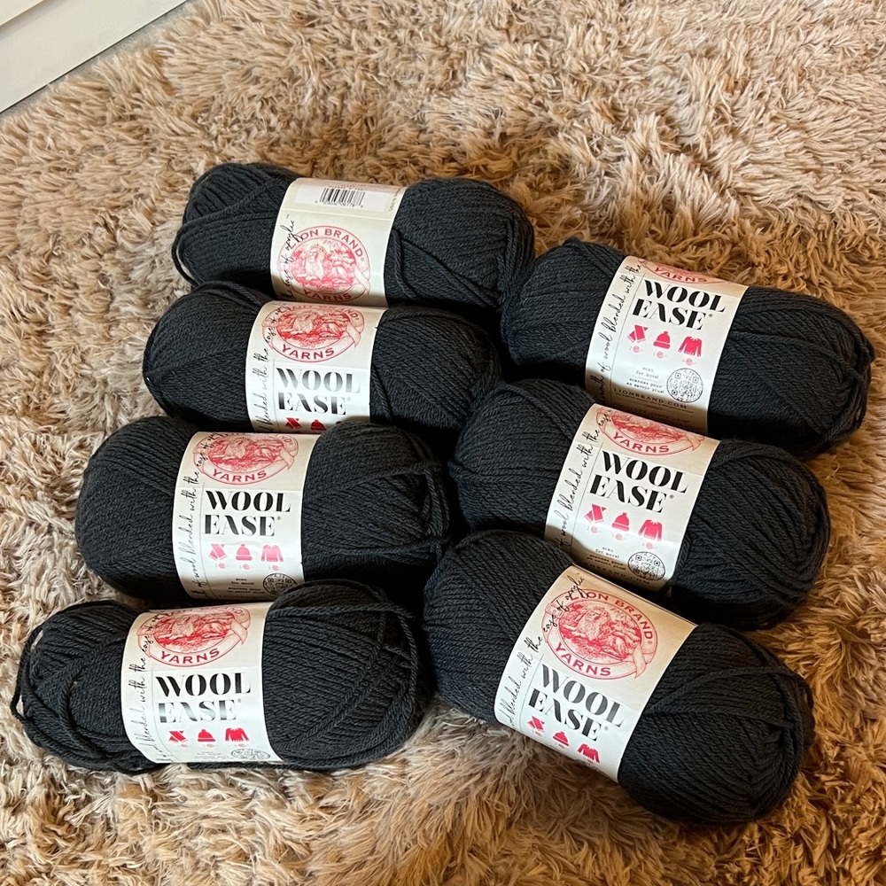 Lion Brand Wool-Ease Yarn in Flint / Lot of x7